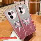 For vivo V30e Plated Gradient Glitter Butterfly Holder TPU Phone Case(Black) - 3