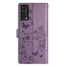 For Huawei P smart 2021 / Y7a Butterfly Love Flower Embossed Leather Phone Case(Purple) - 3