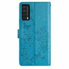 For Huawei P smart 2021 / Y7a Butterfly Love Flower Embossed Leather Phone Case(Blue) - 3