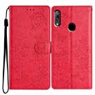 For Huawei P Smart Z Butterfly Love Flower Embossed Leather Phone Case(Red) - 1