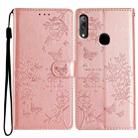 For Huawei P Smart Z Butterfly Love Flower Embossed Leather Phone Case(Rose Gold) - 1
