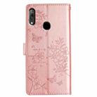 For Huawei P Smart Z Butterfly Love Flower Embossed Leather Phone Case(Rose Gold) - 3