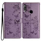 For Huawei P Smart Z Butterfly Love Flower Embossed Leather Phone Case(Purple) - 1