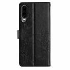 For Huawei P30 Butterfly Love Flower Embossed Leather Phone Case(Black) - 3