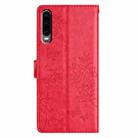 For Huawei P30 Butterfly Love Flower Embossed Leather Phone Case(Red) - 3