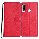For Huawei P30 lite Butterfly Love Flower Embossed Leather Phone Case(Red) - 1