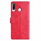 For Huawei P30 lite Butterfly Love Flower Embossed Leather Phone Case(Red) - 3