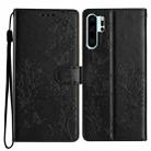 For Huawei P30 Pro Butterfly Love Flower Embossed Leather Phone Case(Black) - 1