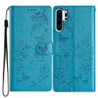 For Huawei P30 Pro Butterfly Love Flower Embossed Leather Phone Case(Blue) - 1