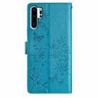 For Huawei P30 Pro Butterfly Love Flower Embossed Leather Phone Case(Blue) - 3