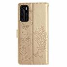 For Huawei P40 Butterfly Love Flower Embossed Leather Phone Case(Gold) - 3