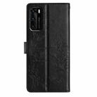 For Huawei P40 Butterfly Love Flower Embossed Leather Phone Case(Black) - 3