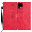 For Huawei P40 lite Butterfly Love Flower Embossed Leather Phone Case(Red) - 1