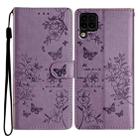 For Huawei P40 lite Butterfly Love Flower Embossed Leather Phone Case(Purple) - 1