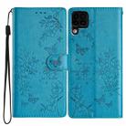 For Huawei P40 lite Butterfly Love Flower Embossed Leather Phone Case(Blue) - 1