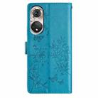 For Huawei P50 Butterfly Love Flower Embossed Leather Phone Case(Blue) - 3