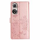 For Huawei P50 Pro Butterfly Love Flower Embossed Leather Phone Case(Rose Gold) - 3