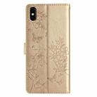 For Huawei Y5 2019 Butterfly Love Flower Embossed Leather Phone Case(Gold) - 3