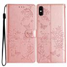 For Huawei Y5 2019 Butterfly Love Flower Embossed Leather Phone Case(Rose Gold) - 1