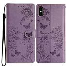 For Huawei Y5 2019 Butterfly Love Flower Embossed Leather Phone Case(Purple) - 1