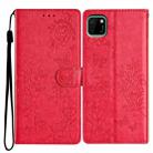 For Huawei Y5p Butterfly Love Flower Embossed Leather Phone Case(Red) - 1