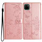 For Huawei Y5p Butterfly Love Flower Embossed Leather Phone Case(Rose Gold) - 1