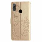 For Huawei Y6 2019 Butterfly Love Flower Embossed Leather Phone Case(Gold) - 3