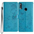 For Huawei Y6 2019 Butterfly Love Flower Embossed Leather Phone Case(Blue) - 1