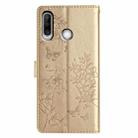 For Huawei Y6p Butterfly Love Flower Embossed Leather Phone Case(Gold) - 3