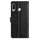 For Huawei Y6p Butterfly Love Flower Embossed Leather Phone Case(Black) - 3