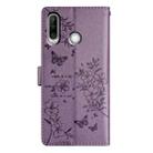 For Huawei Y6p Butterfly Love Flower Embossed Leather Phone Case(Purple) - 3