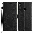 For Huawei Y7 2019 Butterfly Love Flower Embossed Leather Phone Case(Black) - 1