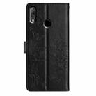 For Huawei Y7 2019 Butterfly Love Flower Embossed Leather Phone Case(Black) - 3