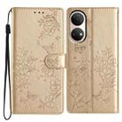 For Honor X7 / Play 30 Plus Butterflies And Flowers Leather Phone Case(Gold) - 1