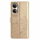 For Honor X7 / Play 30 Plus Butterflies And Flowers Leather Phone Case(Gold) - 3