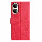 For Honor X7 / Play 30 Plus Butterflies And Flowers Leather Phone Case(Red) - 3