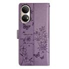 For Honor X7 / Play 30 Plus Butterflies And Flowers Leather Phone Case(Purple) - 3