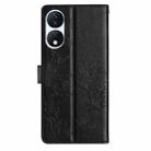 For Honor X7b Butterflies And Flowers Leather Phone Case(Black) - 3