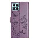 For Honor X8 / X30i Butterflies And Flowers Leather Phone Case(Purple) - 3