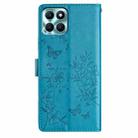 For Honor X8 / X30i Butterflies And Flowers Leather Phone Case(Blue) - 3