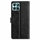 For Honor X8a Butterflies And Flowers Leather Phone Case(Black) - 3