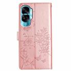 For Honor 90 Lite Butterflies And Flowers Leather Phone Case(Rose Gold) - 3