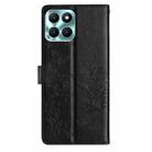 For Honor X6a Butterflies And Flowers Leather Phone Case(Black) - 3