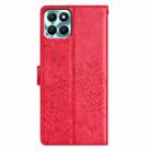 For Honor X6a Butterflies And Flowers Leather Phone Case(Red) - 3