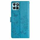 For Honor X6a Butterflies And Flowers Leather Phone Case(Blue) - 3