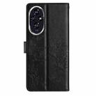 For Honor 200 Butterflies And Flowers Leather Phone Case(Black) - 3