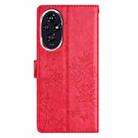 For Honor 200 Butterflies And Flowers Leather Phone Case(Red) - 3