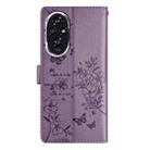 For Honor 200 Butterflies And Flowers Leather Phone Case(Purple) - 3