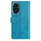 For Honor 200 Butterflies And Flowers Leather Phone Case(Blue) - 3