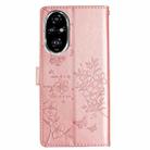 For Honor 200 Pro Butterflies And Flowers Leather Phone Case(Rose Gold) - 3